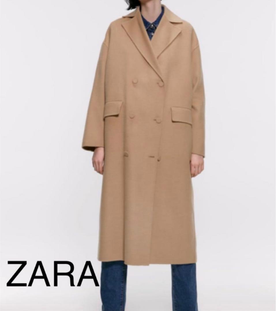 ミィ　　ZARA ベージュ ダブルブレスト ロングコート⭐︎新品