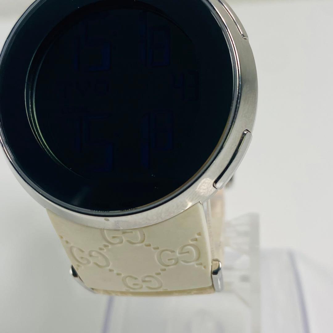 グッチ　腕時計　レディース　I-グッチ　YA114403 　ホワイトラバーベルト