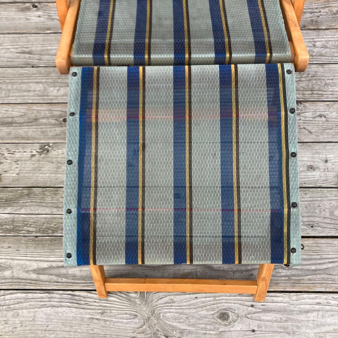 昭和レトロ 木製フレーム リクライニングチェア アウトドアチェア 折りたたみ式