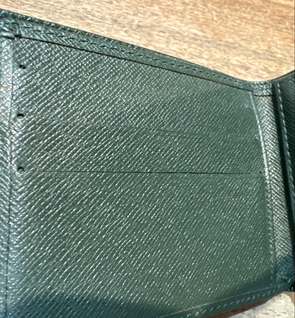 Louis Vuitton ルイヴィトン　二つ折財布　タイガ　ポルトグリーン