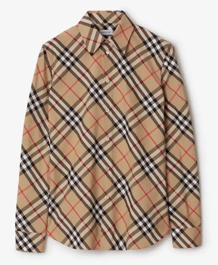 美品！ Burberry スリムフィット チェック コットンシャツ
