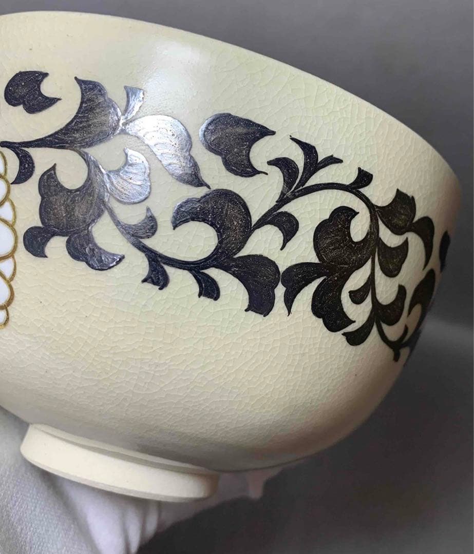 茶道具　即中斎書付　真葛焼菊唐草茶碗　宮川香斎