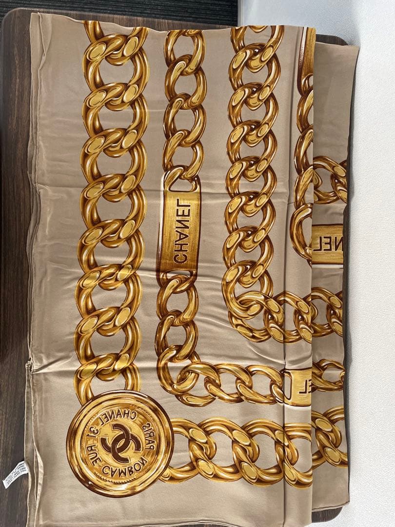 CHANEL シャネル スカーフ 超大判　チェーンスカーフ