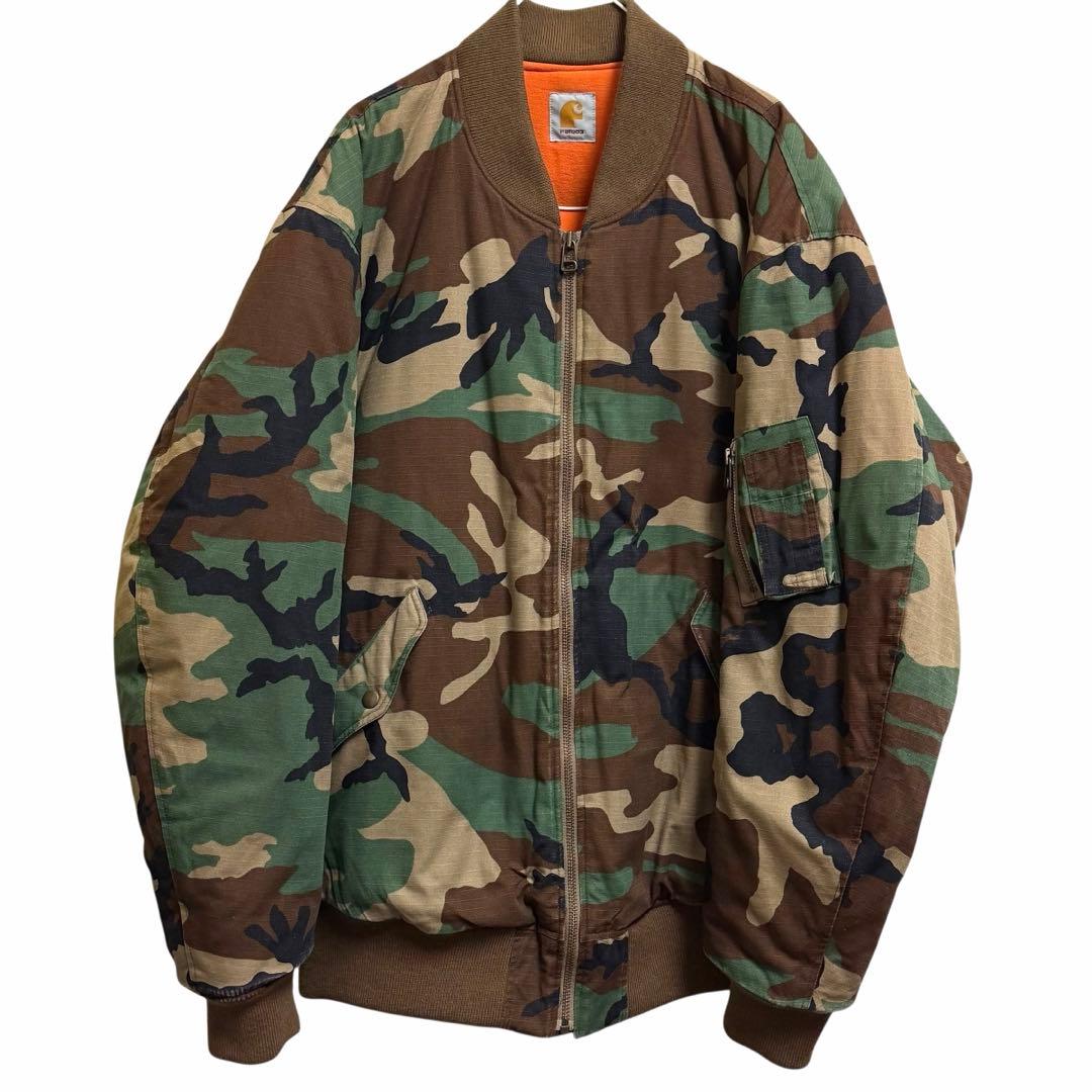 渡*一様 CarharttパロディFAT 迷彩 MA-1 フライトジャケットシン
