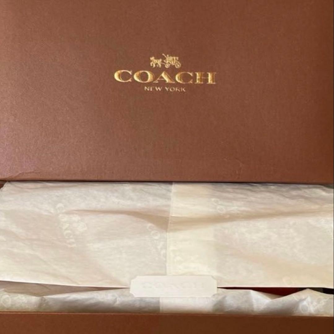 【新品未使用】COACH カーフレザー ペンシルケース　サンバ　オレンジ　箱付き