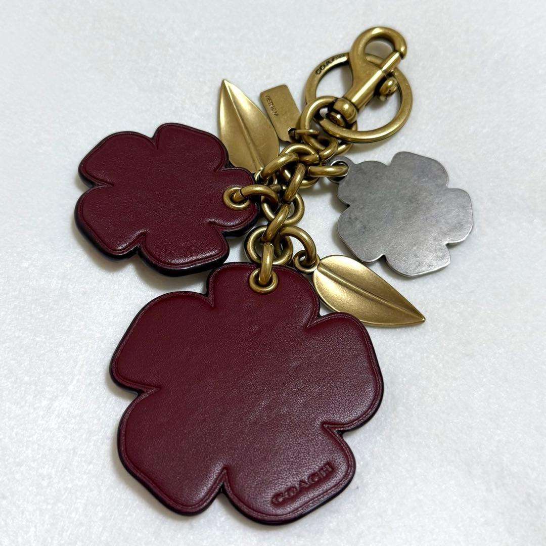COACH コーチ ティーローズ バッグチャーム キーホルダー フラワー 花