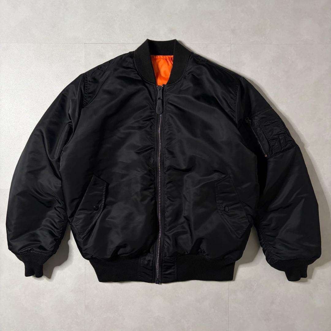 【超美品】アルファインダストリーズ MA-1 フライトジャケット ブラック L