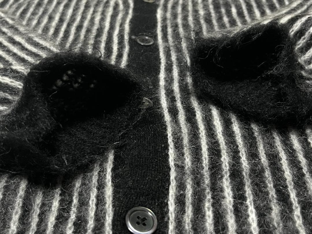 XXL 25SS シュプリーム ツートン モヘア カーディガン ブラック