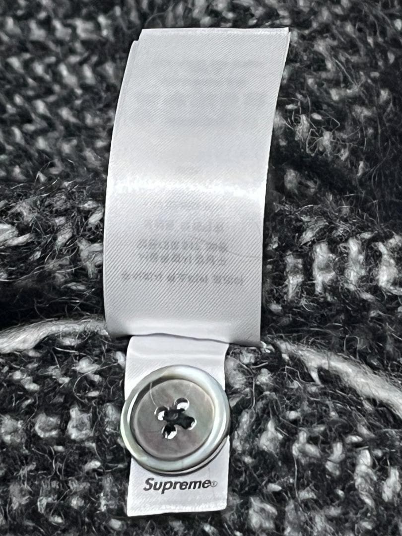 XXL 25SS シュプリーム ツートン モヘア カーディガン ブラック