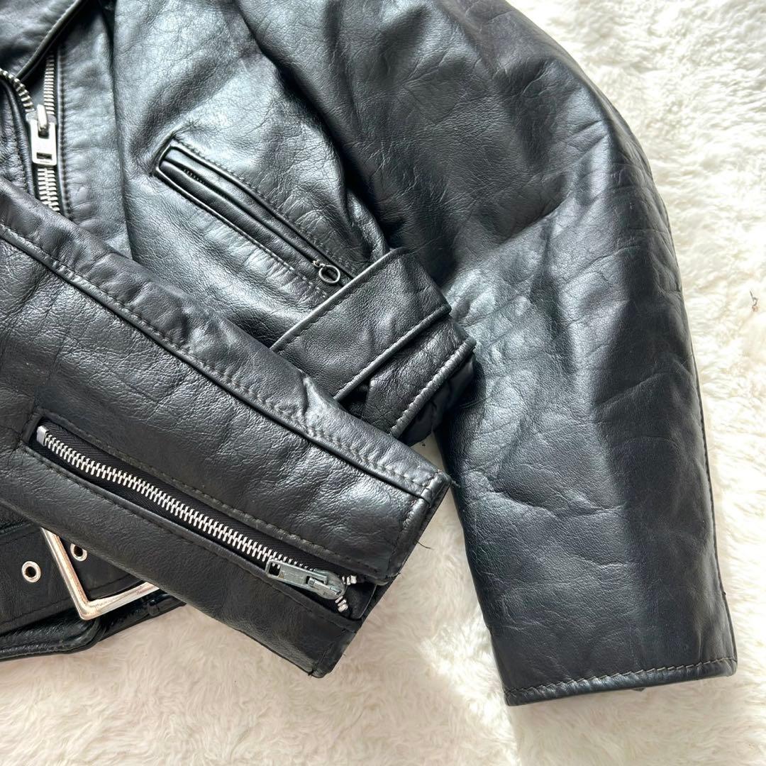 schott ショット ダブルライダースジャケット レザージャケット 黒 16