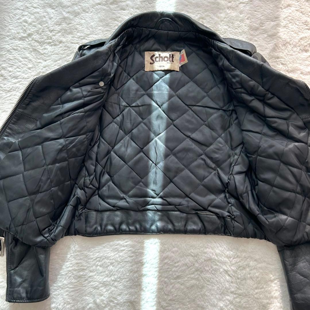 schott ショット ダブルライダースジャケット レザージャケット 黒 16