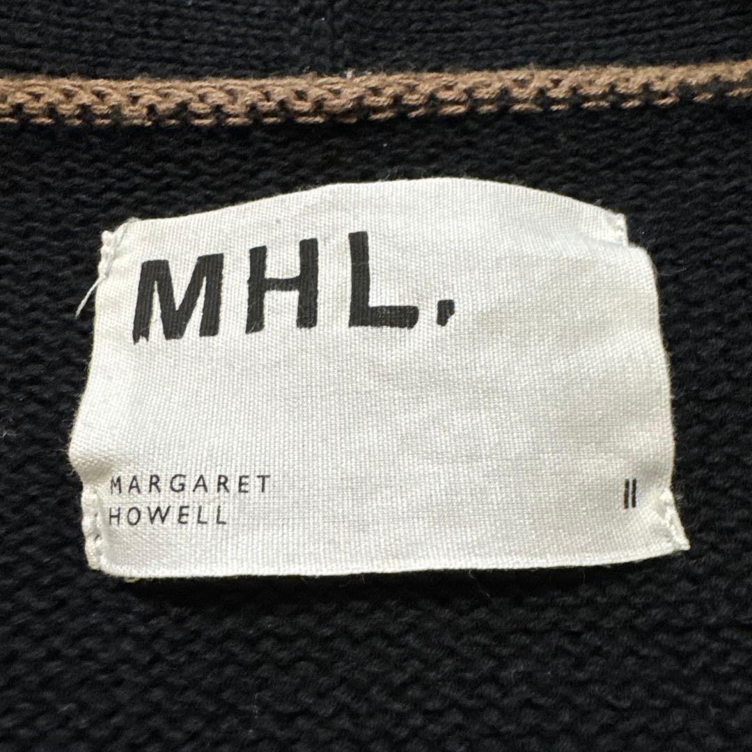 極美品 エムエイチエル カーディガン M ブラック コットン100 春秋冬 肉厚