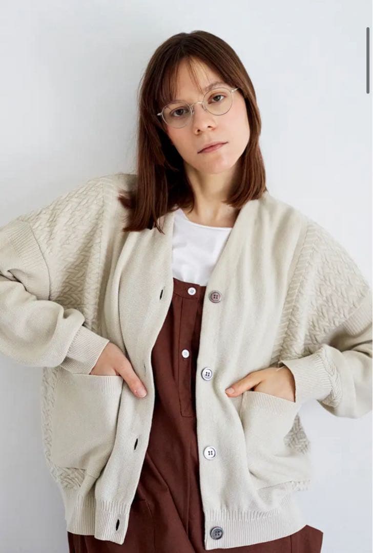 YASHIKI Hanaikada カーディガン　(IVORY) ニット