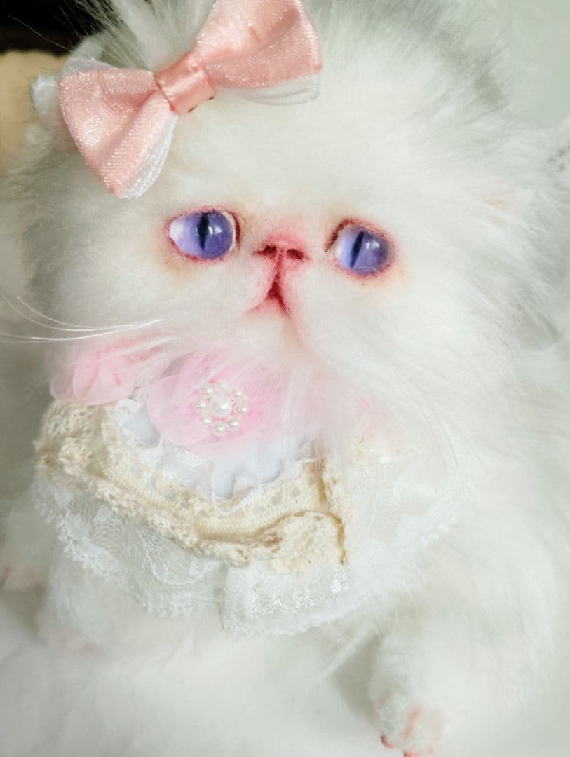 希少♡パープルアイ♡子猫ちゃん♡アートドール♡ぬいぐるみ♡