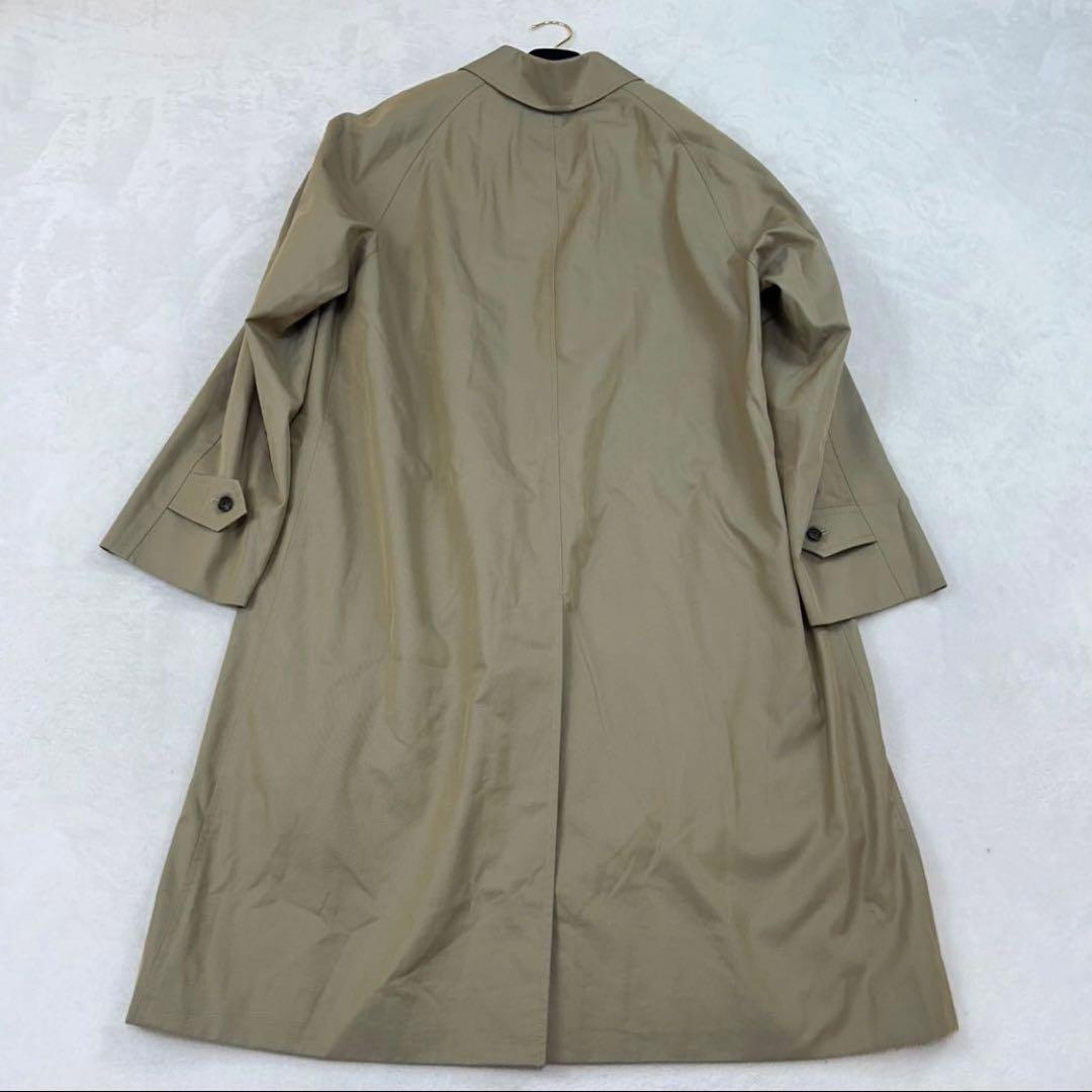 K470 美品 L バーバリー ノバチェック カシミヤ コート カーキ メンズ