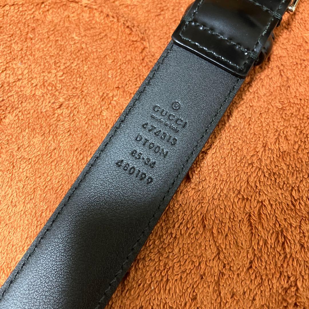 GUCCI ベルト GG アイコン ロゴ ブラック カーフレザー 正規品 美品