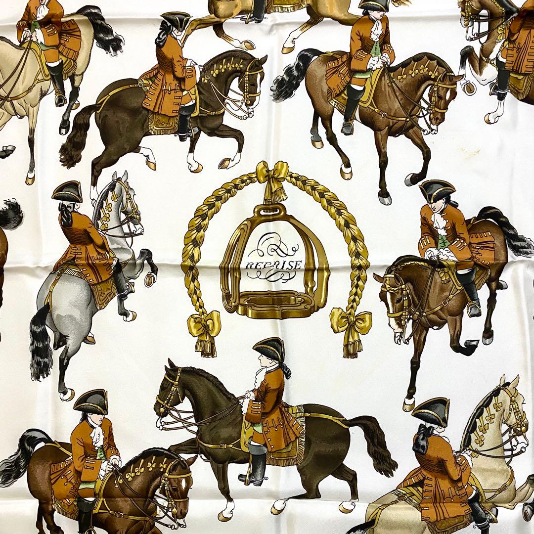 HERMES エルメス ☆ 絹 シルク スカーフ カレ90 BIG フランス 馬