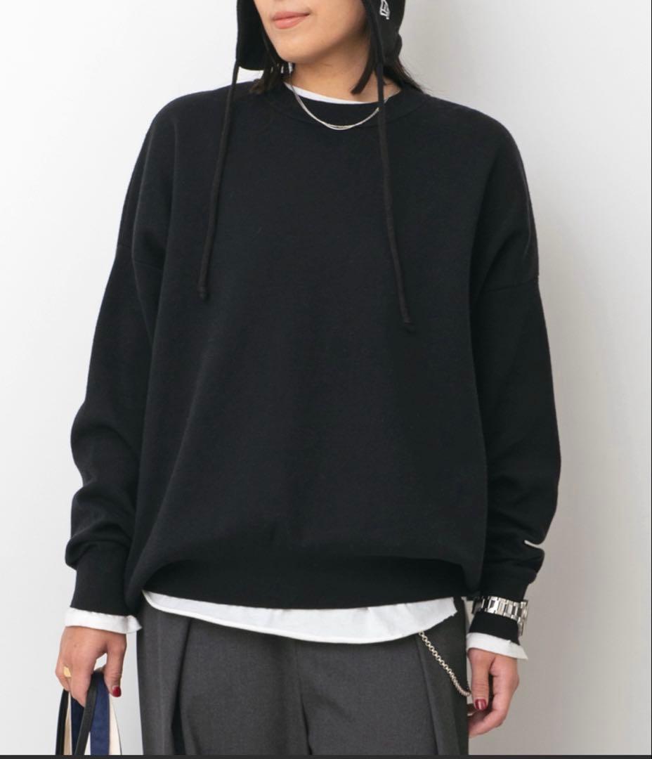 ☆美品☆【AP STUDIO】コットンカシミヤリラックス プルオーバー　ブラック