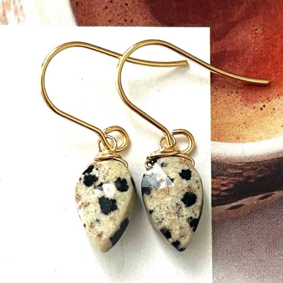 kao☺︎ 宝石質枠トパーズピアス　14kgf④に変更　11月誕生石