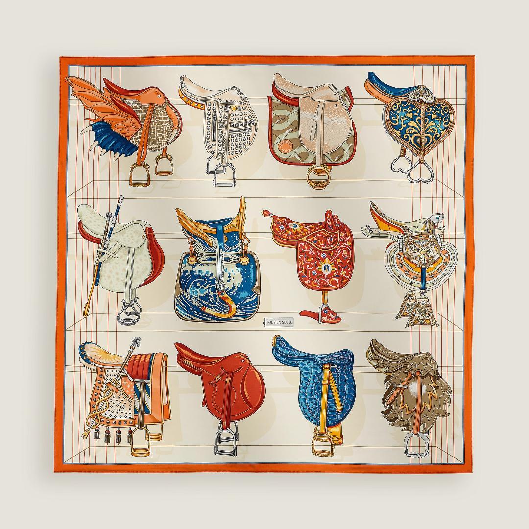 エルメス Hermes スカーフ カレ90 (すべては鞍の中に) 新品未使用品