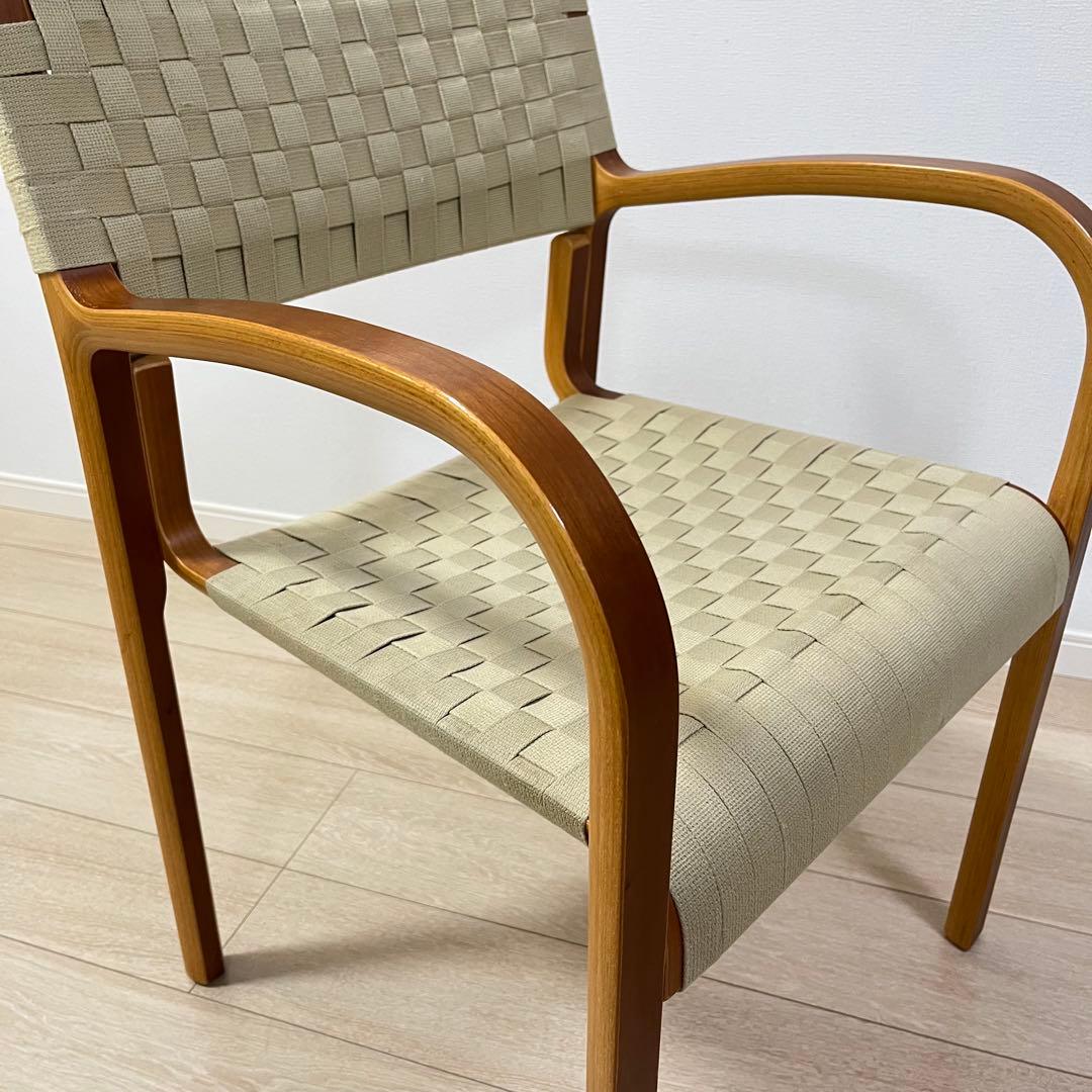 (つ72)WISE WISE アームチェア 編み座面 ナチュラル