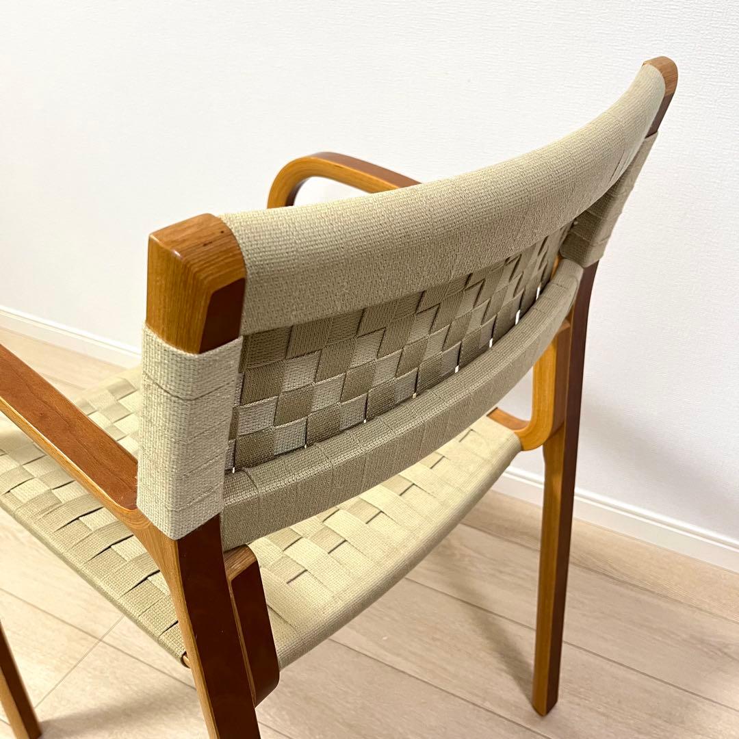 (つ72)WISE WISE アームチェア 編み座面 ナチュラル