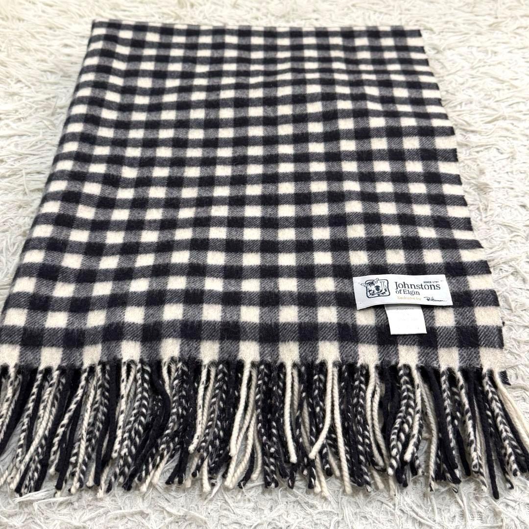 17484✨ジョンストンズ×ロンハーマン別注 チェック カシミヤ 大判ストール