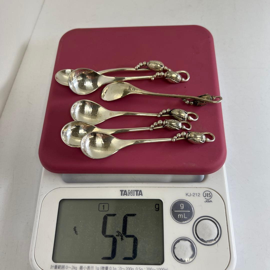 ジョージジェンセン　激レア　ブロッサムsterling925ティースプーン6本