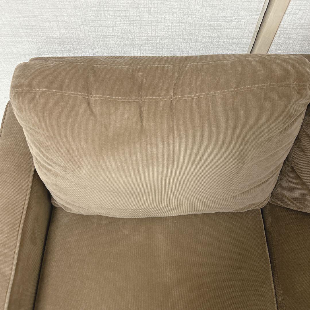 MOSS コーデュロイ　ブラウンファブリック2人掛けソファ　モス　ソファー