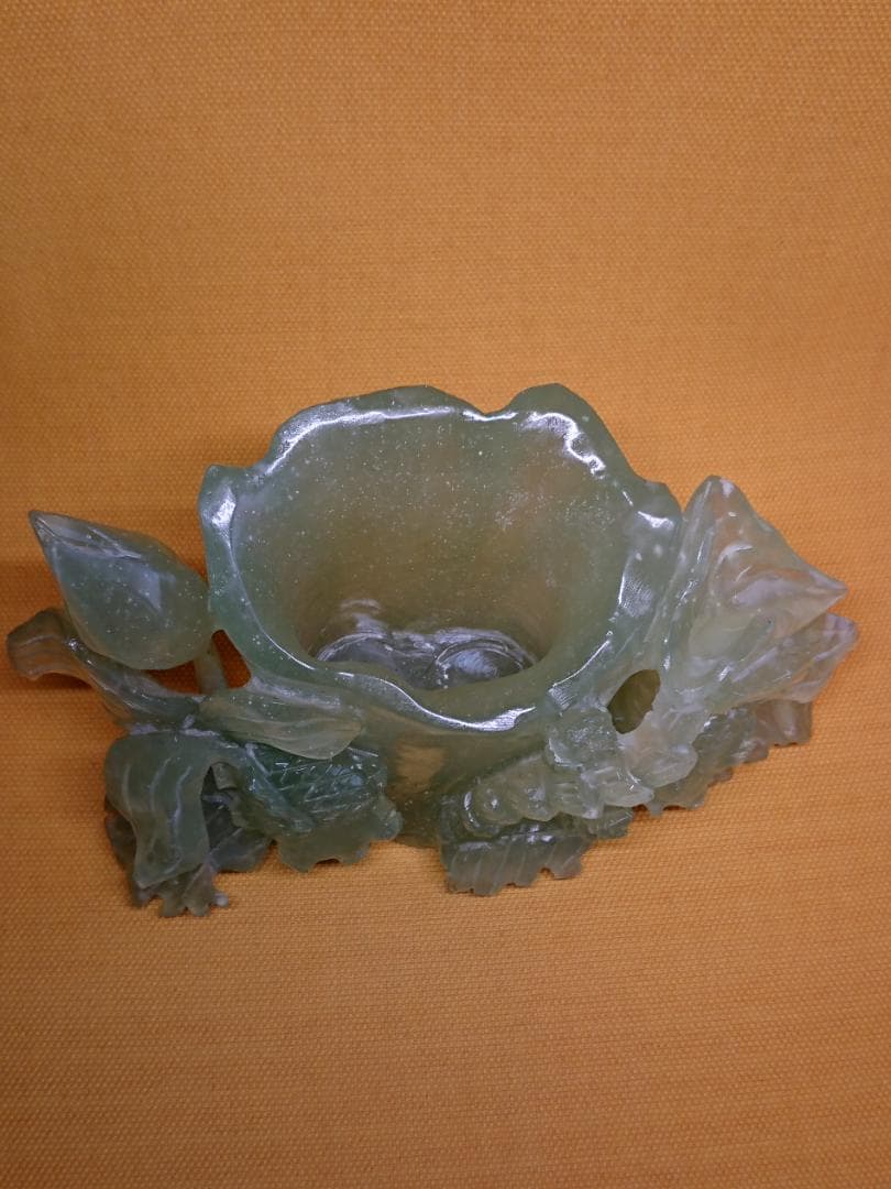 【美品】玉石　金魚　古玩　彫刻　置物　インテリア　工芸品　美術品　A2685
