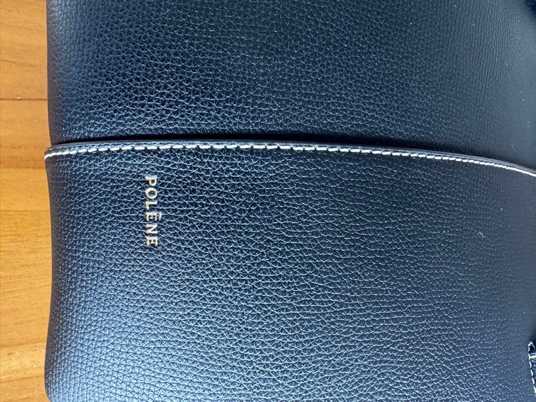 【美品】POLÈNE Cyme Mini ブラックレザートートバッグ