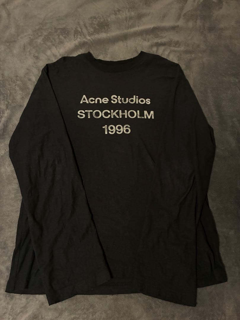 Acne Studios ロゴプリント　ロングスリーブTシャツ　ブラック　M