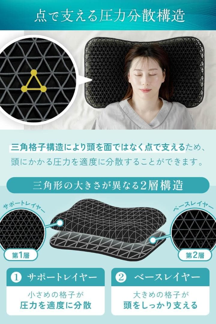 新品未使用 NERUSIA ジェル枕 寝具専門店が作る枕 究極の寝返り体験
