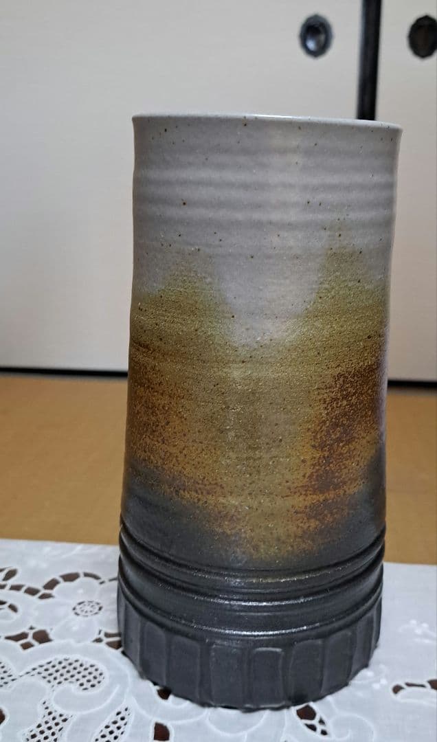 越前焼　国成窯 前田陶苑 前田義郎作　花瓶　花入　壺　未使用　古美術