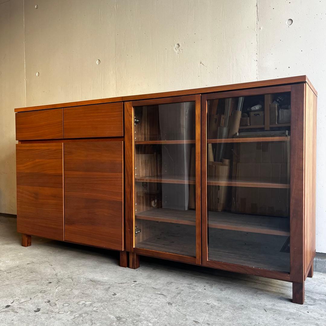 美品・廃盤希少★無印 ウォールナット材キャビネット・木製扉