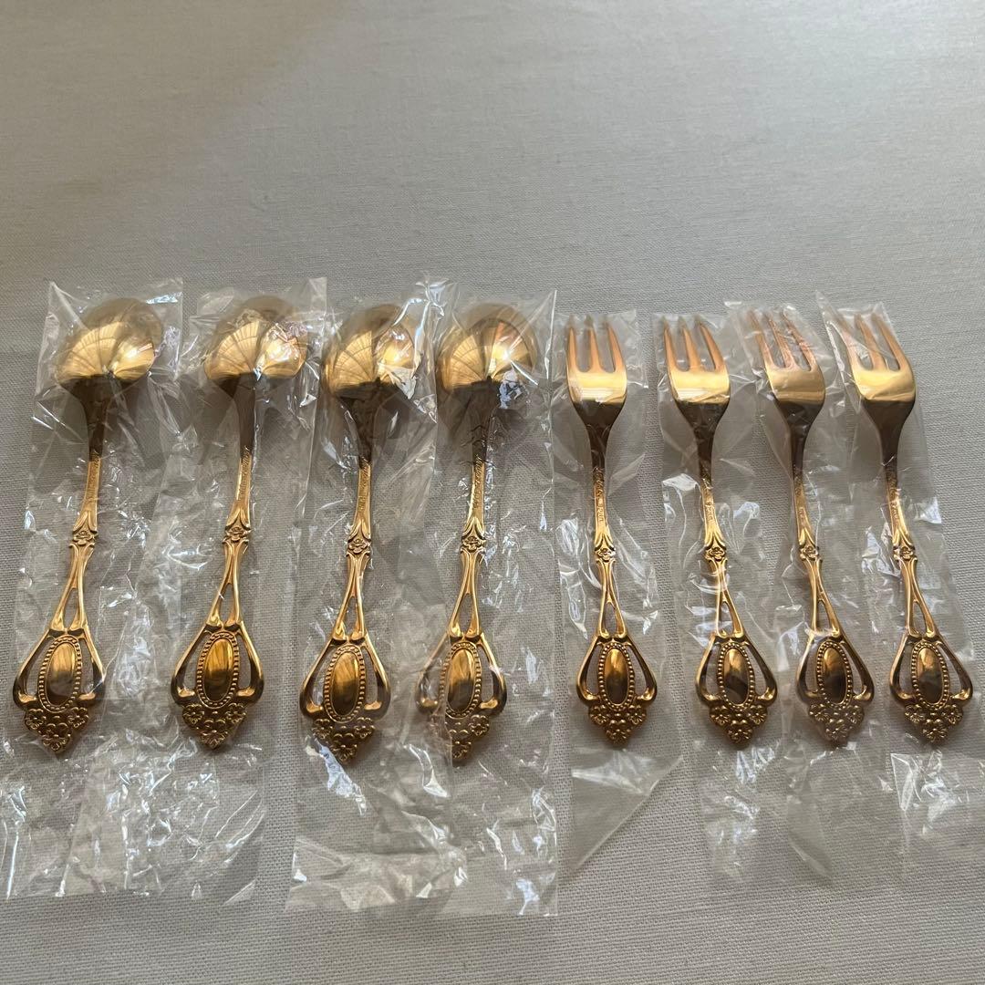 ノリタケ クリスティーヌ ゴールド ティースプーン ヒメフォーク カトラリー