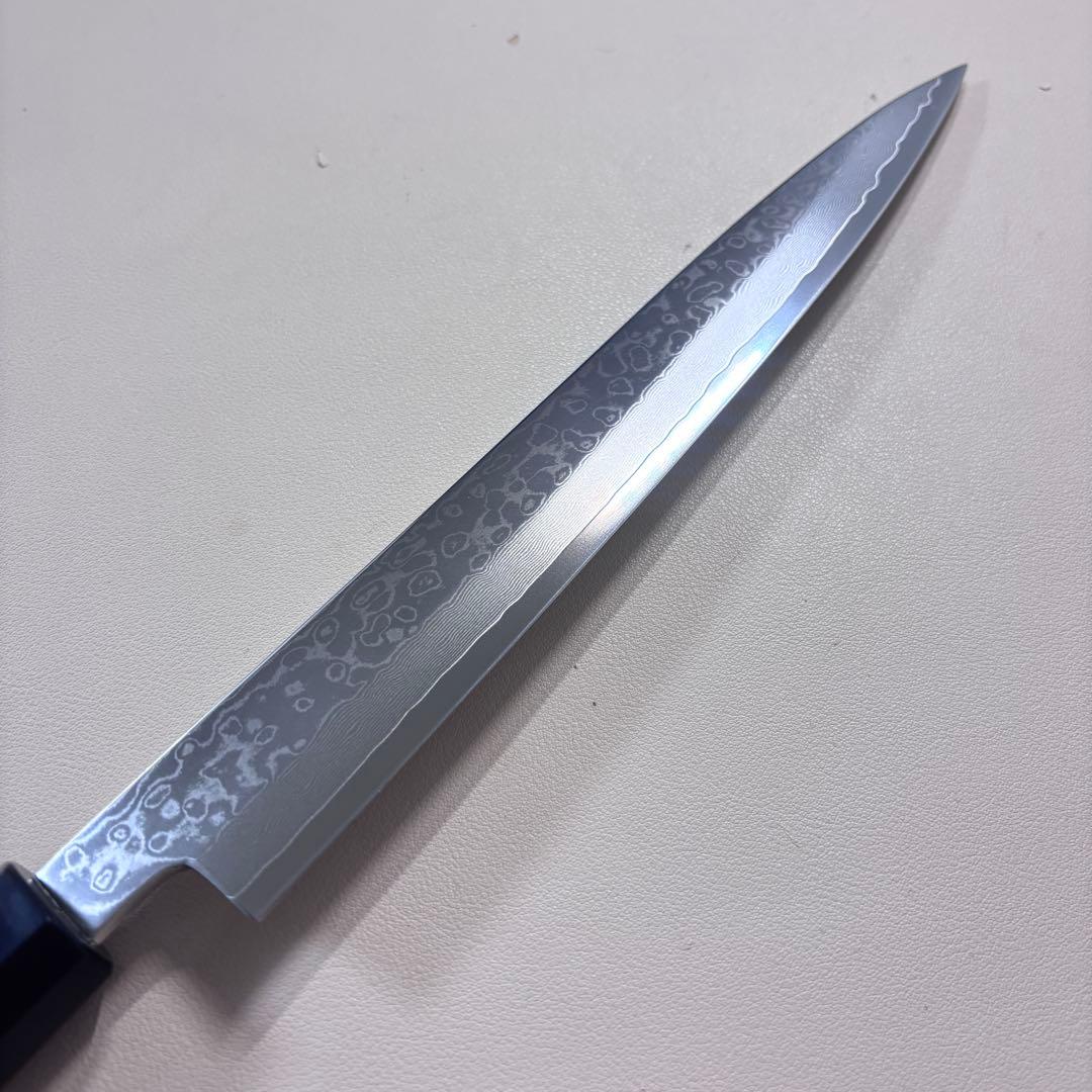 240mm 柳刃包丁　ダマスカス黒檀 本水牛八角柄　刺身包丁 和包丁 「鞘付き…