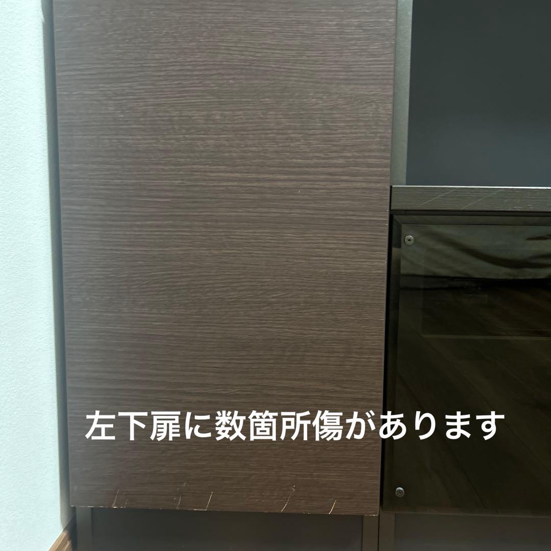 壁面収納　テレビ台　棚　すえ木工　ダークブラウン