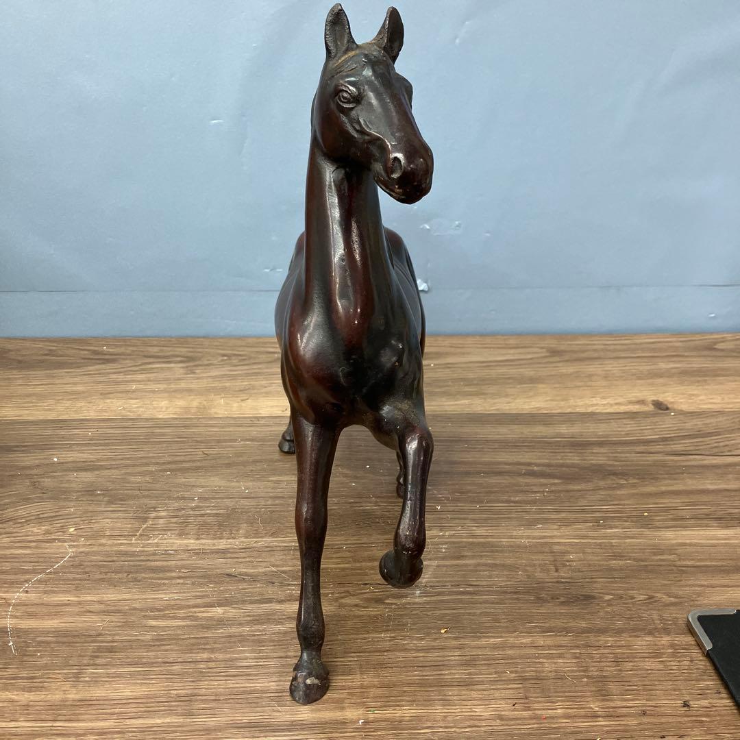 3F 馬 置物 鉄製 ブロンズ像 風水 縁起物 オブジェ アンティーク 跳ね馬