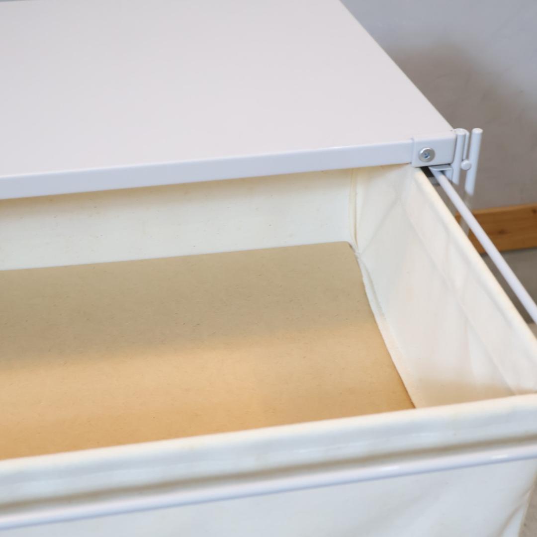 無印良品 MUJI スチール4段 帆布バスケット付き ユニットシェルフ チェスト