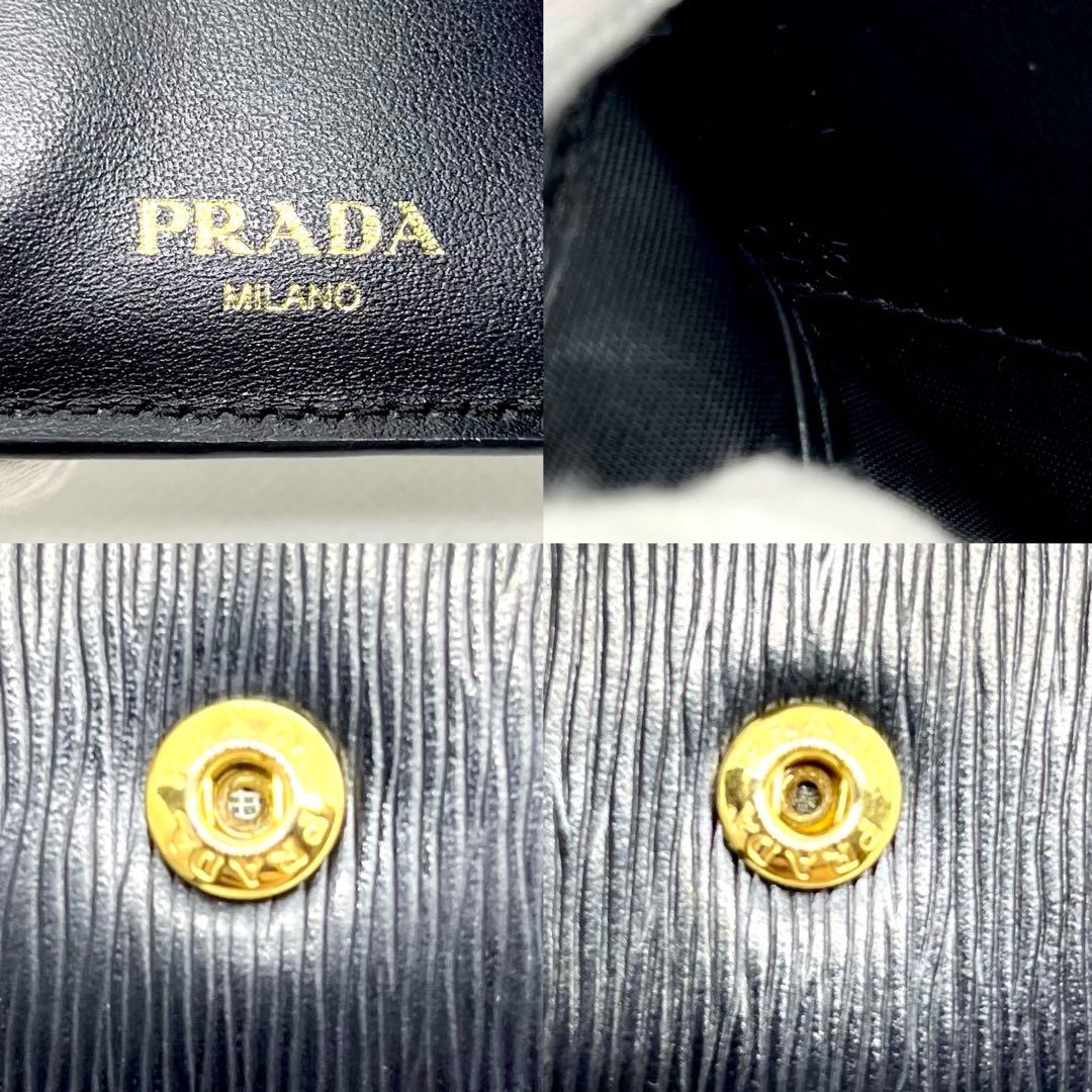 箱・ギャラ付き/極美品/ICチップ/現行✨プラダ 三つ折り財布 ヴィッテロムーブ