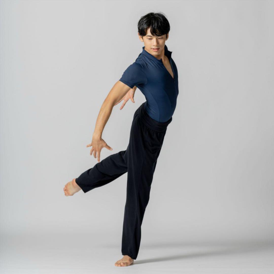 BALLET - Men ワイドレッグウォームパンツ　ブラックM