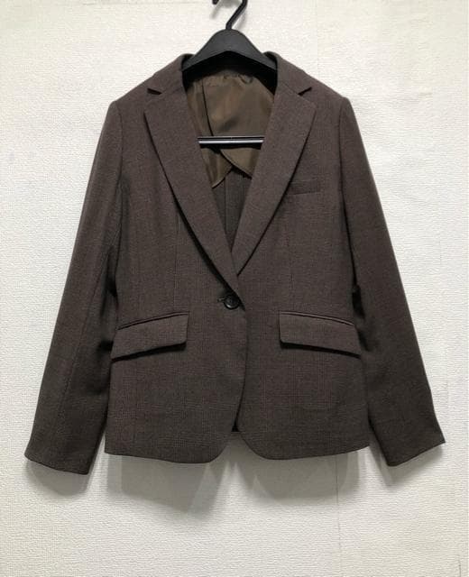 新品☆13号L♪チェック柄♪ウール調9分丈パンツスーツ♪お仕事・通勤☆r198
