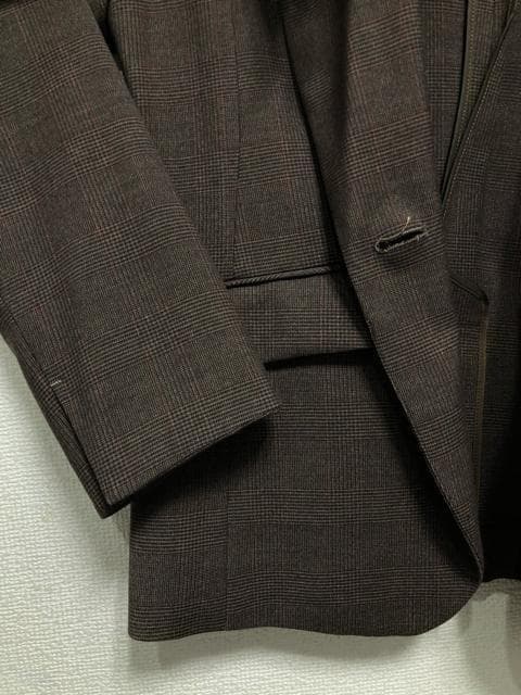 新品☆13号L♪チェック柄♪ウール調9分丈パンツスーツ♪お仕事・通勤☆r198
