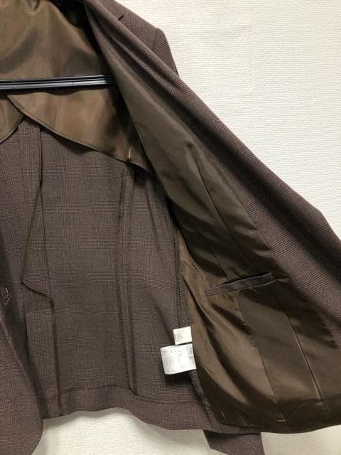 新品☆13号L♪チェック柄♪ウール調9分丈パンツスーツ♪お仕事・通勤☆r198