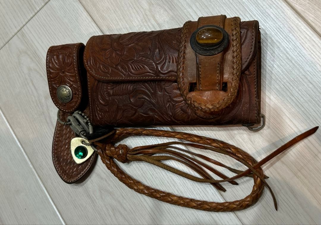 オーダーメイドレザー 長財布　付属ベルト付 バイカーズウォレット