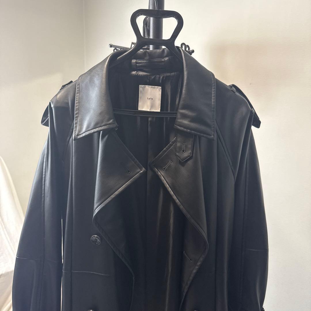 Lui's シンセティックレザートレンチコート