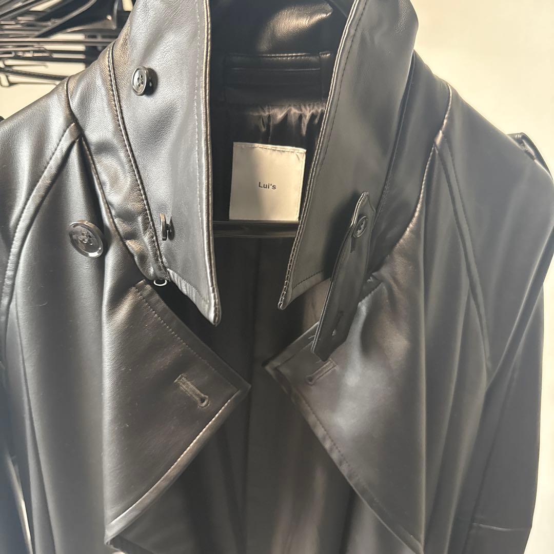 Lui's シンセティックレザートレンチコート