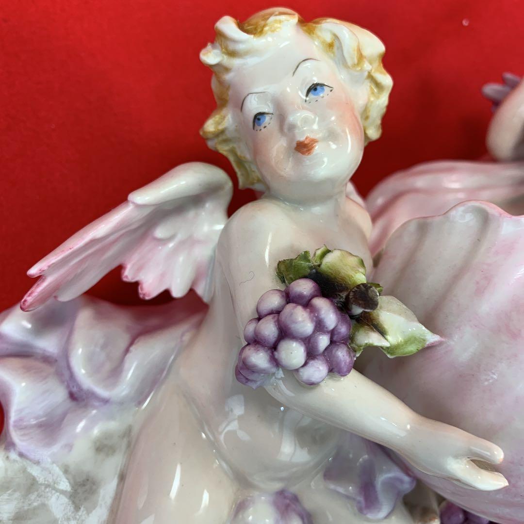 イタリーCAPODIMONTE カポデモンテ Angelエンジェルぶどう壁掛け