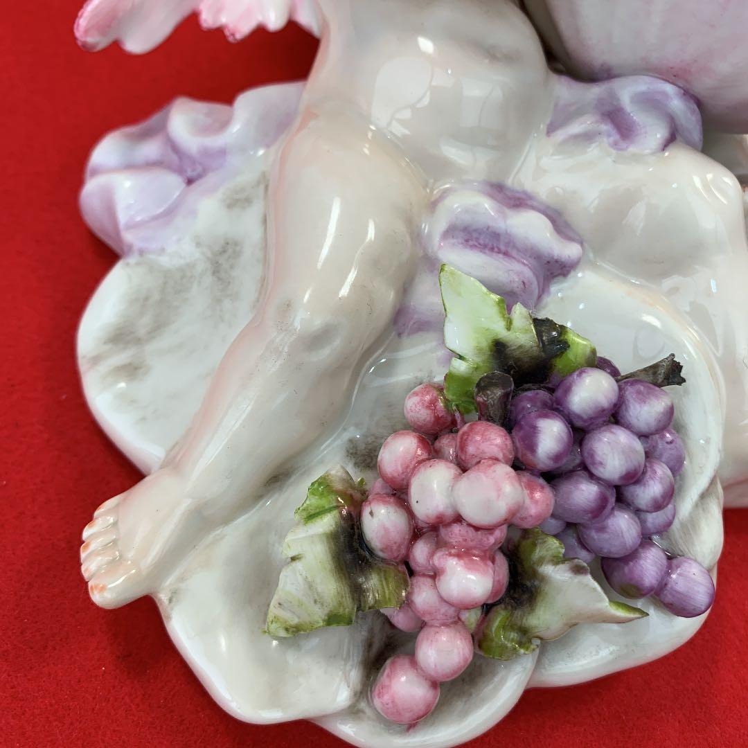 イタリーCAPODIMONTE カポデモンテ Angelエンジェルぶどう壁掛け